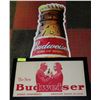Image 1 : LOT OF 2 BUDWEISER SIGNS