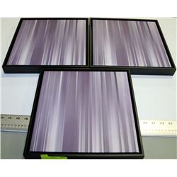 SET OF THREE HOME DECOR FRAMED ABSTRACT CANVAS