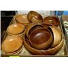 Image 1 : LARGE FLAT OF WOODEN BOWLS MADE IN JAPAN