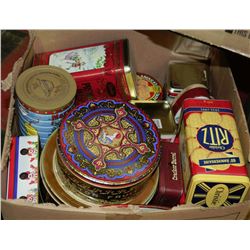 BOX OF ANTIQUE TINS