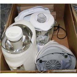 BOX OF HOUSELHOLD APPLIANCES INC. JUICER,BLENDER &