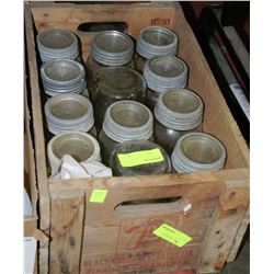 VINTAGE CRATE OF JARS