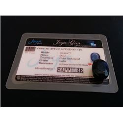 35.80  OVAL SAPPHIRE FROM INDIA WITH COA