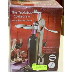 NEW "THE TABLETOP CORKSCREW" W/SUCTION