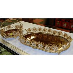 GOLD MIRRORED SERVING TRAYS