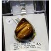 Image 1 : STERLING SILVER YELLOW TIGER EYE RING - 13.7 GRAMS