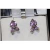 Image 1 : STERLING SILVER AMETHYST EARRINGS - 3.65 GRAMS