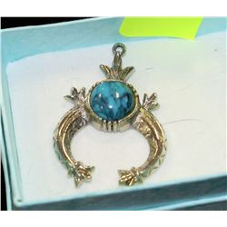 SILVER & TURQUOISE NATURE PENDANT IN GIFT BOX