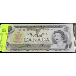 1973 $1 CANADIAN UNCIRCULATED NOTES