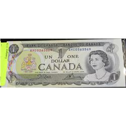1973 $1 CANADIAN UNCIRCULATED NOTES