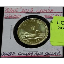 RARE  2013 LOONIE ERROR COIN