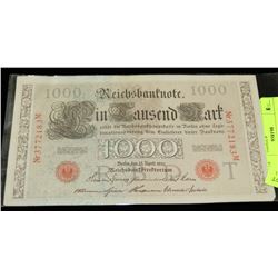 GERMAN 1000 MARK 1910 BANK NOTE
