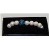 Image 1 : PEARL AND CUBIC ZIRCONIA BRACELET WITH COA