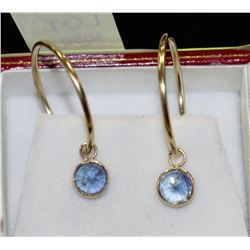 14K YELLOW GOLD SAPPHIRE (1.60 CT) EARRINGS