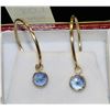 Image 1 : 14K YELLOW GOLD SAPPHIRE (1.60 CT) EARRINGS