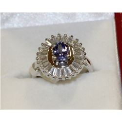 STERLING SILVER TANZANITE RING WITH COA