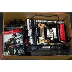 BOX W/ PS2 SYSTEM & 19 GAMES