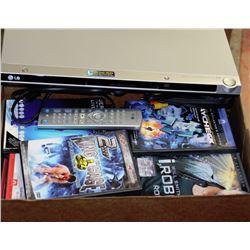 BOX W/ LG DVD PLAYER & 53 MOVIES