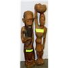 Image 1 : 2 WOODEN FIGURINES MAN AND WOMAN