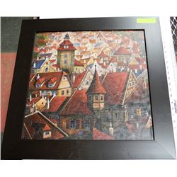 WOOD FRAMED SIGNED PAINTING