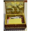 Image 1 : WICKER BASKET BOX WITH SEWING ESSENTIALS