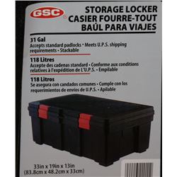 LOCKABLE STORAGE TOTE ( MISSING CLASP)