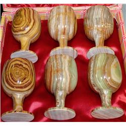 SET OF 6 GOBLETS MADE WITH ONYX STONE