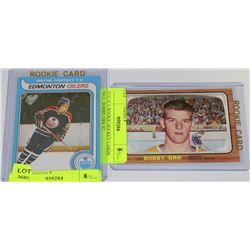REPLICA ROOKIE HOCKEY CARDS INCL. BOBBY ORR X2