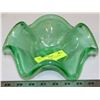 Image 1 : GREEN SWIRL ART GLASS DISH