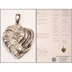 #1 STERLING SILVER HEART SHAPED PENDANT WITH ROUND