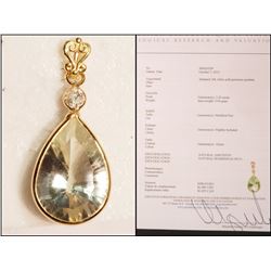 #3-14K GOLD AMETHYST AND DIAMOND PENDANT WITH COA
