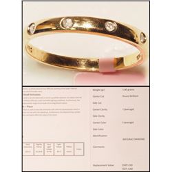 #7-10KT YELLOW GOLD DIAMOND RING WITH COA