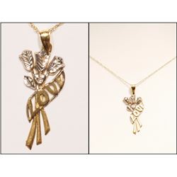 #8-10KT YELLOW GOLD NECKLACE (1.158G) WITH LOVE