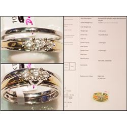 #9-10KT GOLD DIAMOND RING SET WITH COA