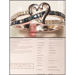 #11-STERLING SILVER DIAMOND RING WITH COA