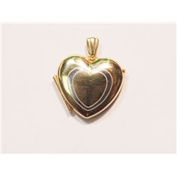 #12-10KT YELLOW GOLD HEART SHAPED LOCKET WITH