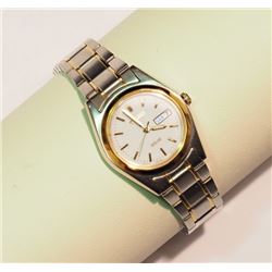 #13-SEIKO WOMENS S.S. SOLAR POWERED WATCH