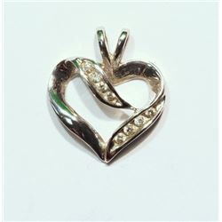 #15-10KT GOLD AND DIAMOND HEART SHAPED PENDANT