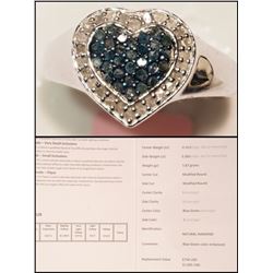 #18-STERLING SILVER DIAMOND RING WITH HEART SET