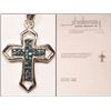 Image 1 : #21-STERLING SILVER CROSS PENDANT W/42 BLUE