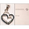 Image 1 : #28-STERLING SILVER DIAMOND HEARTS PENDANT