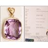 Image 1 : #46-14KT YELLOW GOLD  AMETHYST DIAMOND PENDANT