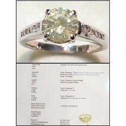 #50-14KT WHITE GOLD SOLITAIRE DIAMOND RING W/ COA