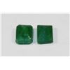 Image 1 : NATURAL GREEN EMERALD - 2 PIECES 29.5CT