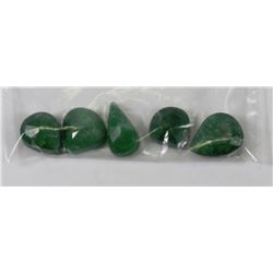 NATURAL GREEN EMERALD - 5 PIECES 42.0CT