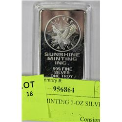 SUNSHINE MINTING 1-OZ SILVER BAR