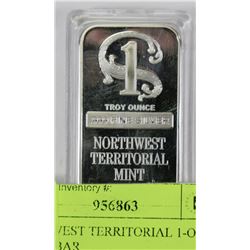 NORTHWEST TERRITORIAL 1-OZ SILVER BAR