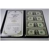 Image 1 : UNCUT SHEET OF FOUR U.S. ONE DOLLAR BANKNOTES