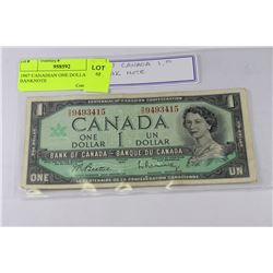 1967 CANADIAN ONE DOLLAR BANKNOTE