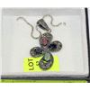 Image 1 : STERLING SILVER EMERALD,RUBY & SAPPHIRE PENDANT